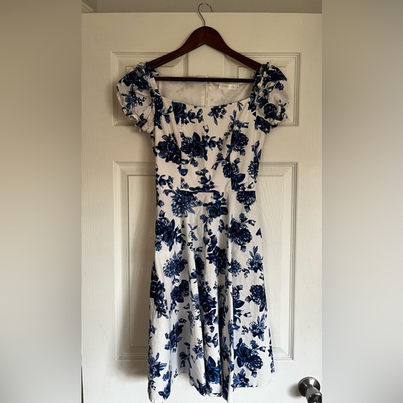 Hanpceirs Puff Short Sleeve 1950s Party Dresses Aline Dress with Pockets - Picture 2 of 2